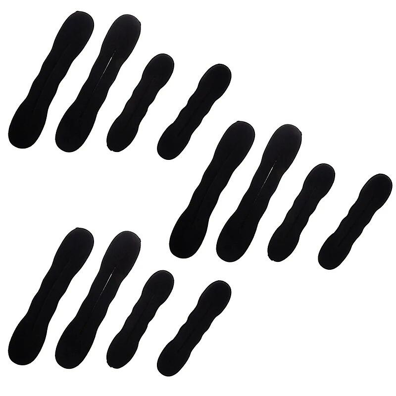 AD-12Pcs Magic Foam Sponge Clip Hair Styling Donut Bun Former Maker (2 Large+2 Small)~6086