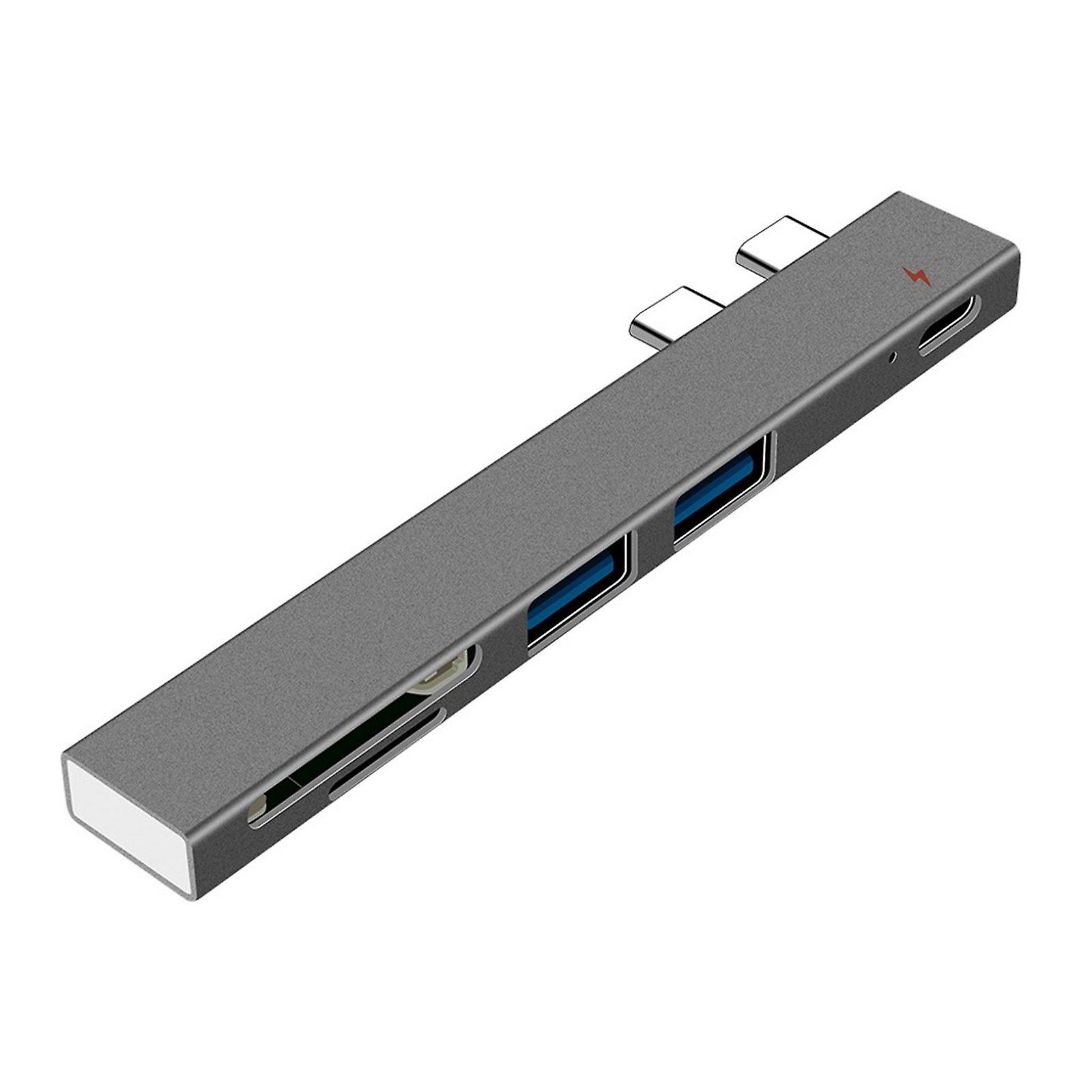 5 In 1 Hub Dual Type-c To Usb3.0*2+pd+tf Intelligent Usb Hub Multi-port Adapter