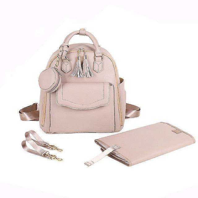 حقيبة حفاضات جلدية جديدة من جلد Pu مع حقيبة مصاصة سعة كبيرة مقاومة للماء للسفر حقيبة تغيير الحفاضات حقيبة عربة الأطفال لحديثي الولادة