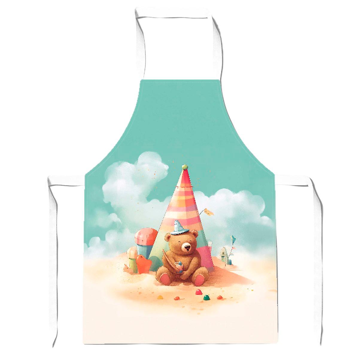 A Bear On A Beach Holiday Apron