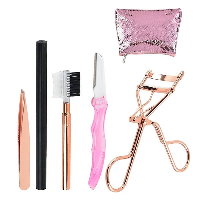 5 Pieces Eyelash Applicator Tool False Eyelashes Applicator Eyebrow Curler Eyebrow Scissors (With a 