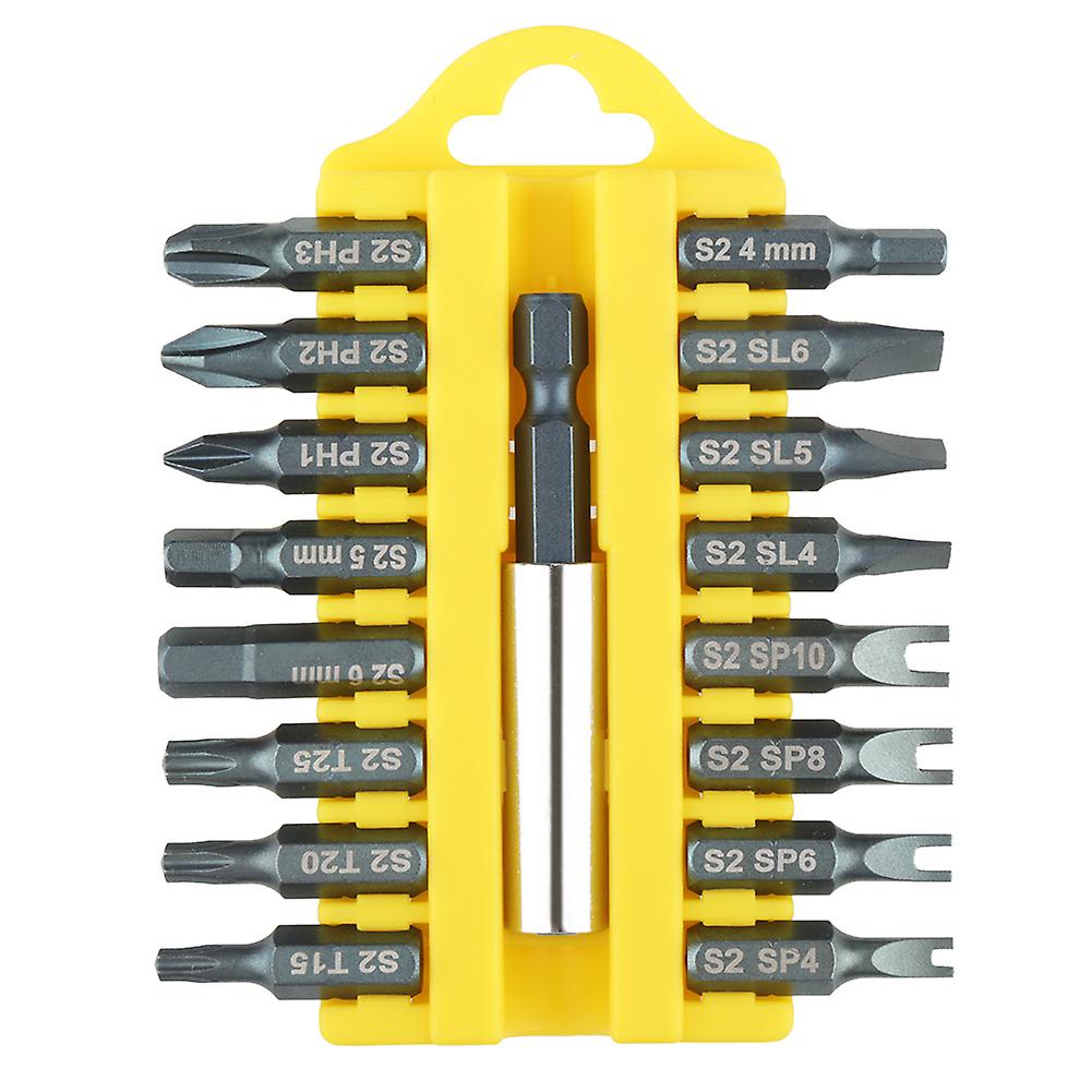 17Pcs Multi-functional Screwdriver Bits Set Phillips Slotted Bit Head with Shank Holder