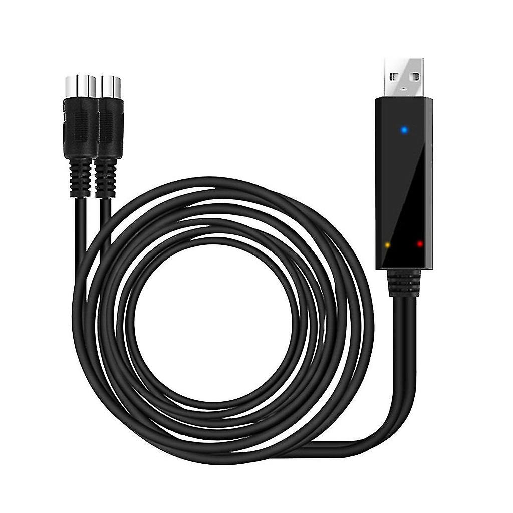 Midi To Usb Cable Wire Plug Controller Adapter 2meter Long For Computer Piano