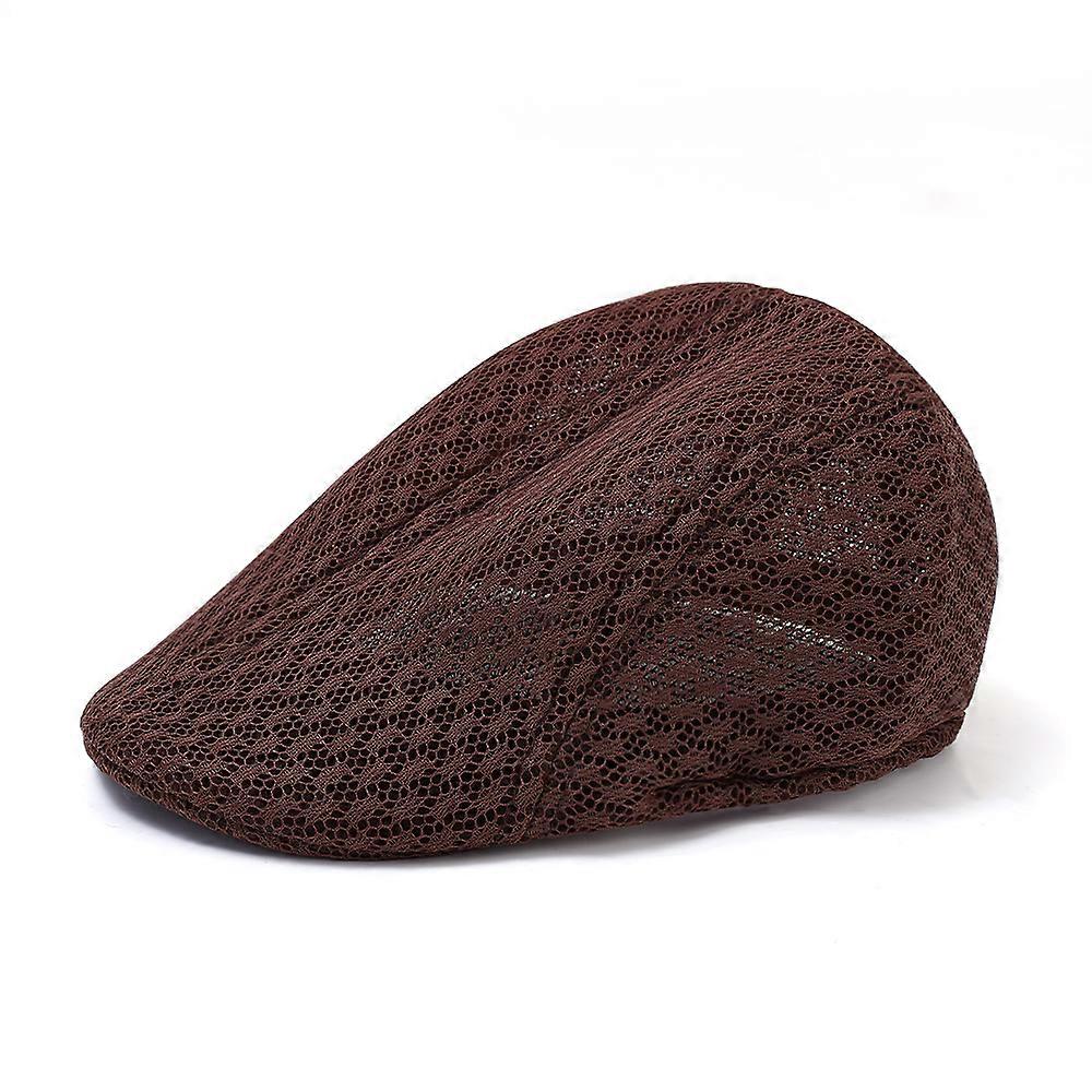Men's Openwork Mesh Berets Quick-Drying Newspaper Cap Spring Summer Practical Retro Painter Sun Hats