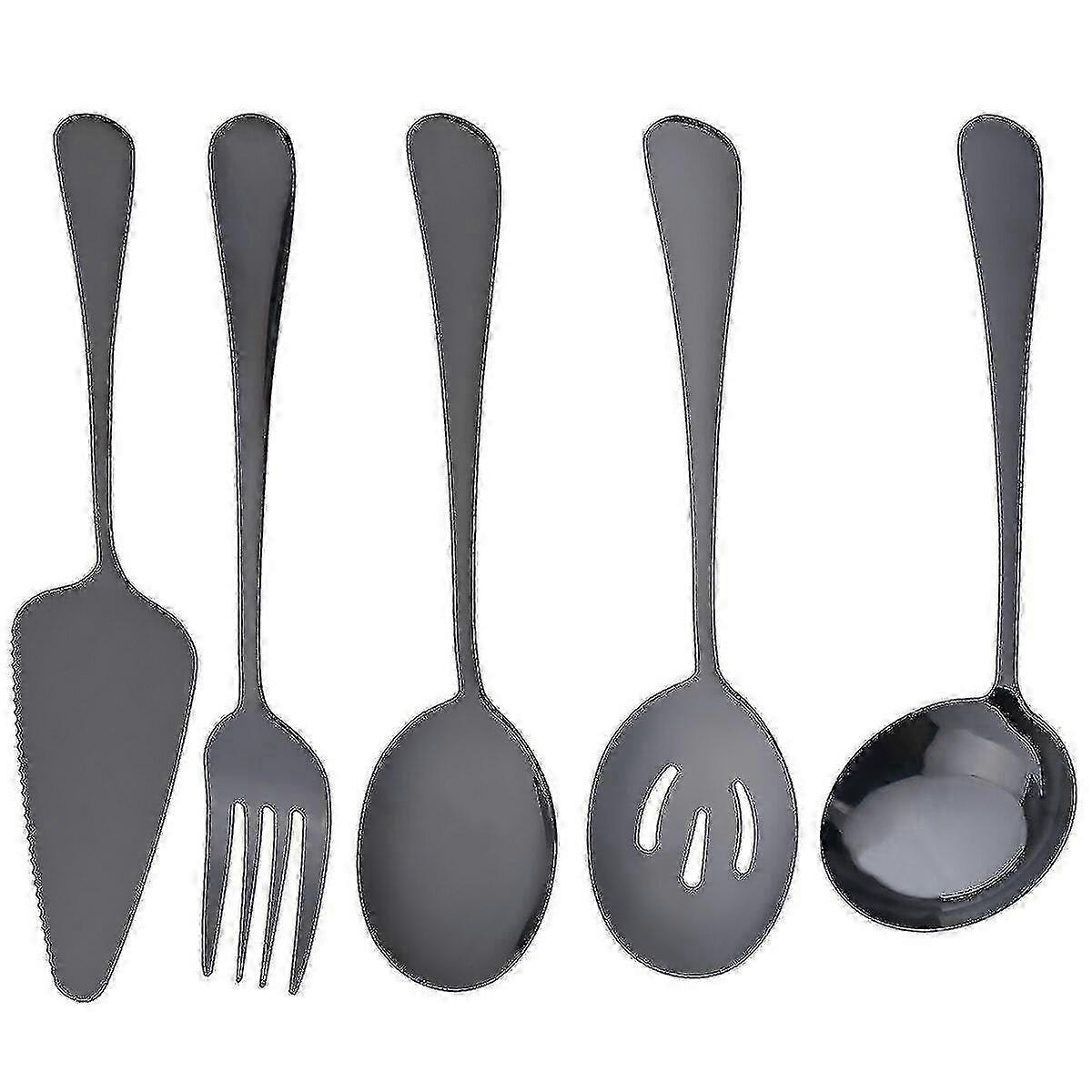 5Pcs Kitchen Stainless Steel Dinnerware Set