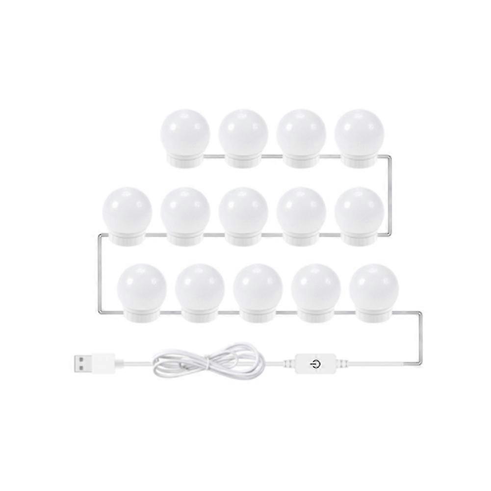 3 Modes Colors Makeup Mirror Light Led Touch-dimming Vanity Dressing Lamp Bulb Usb 12v Make Up Mirr