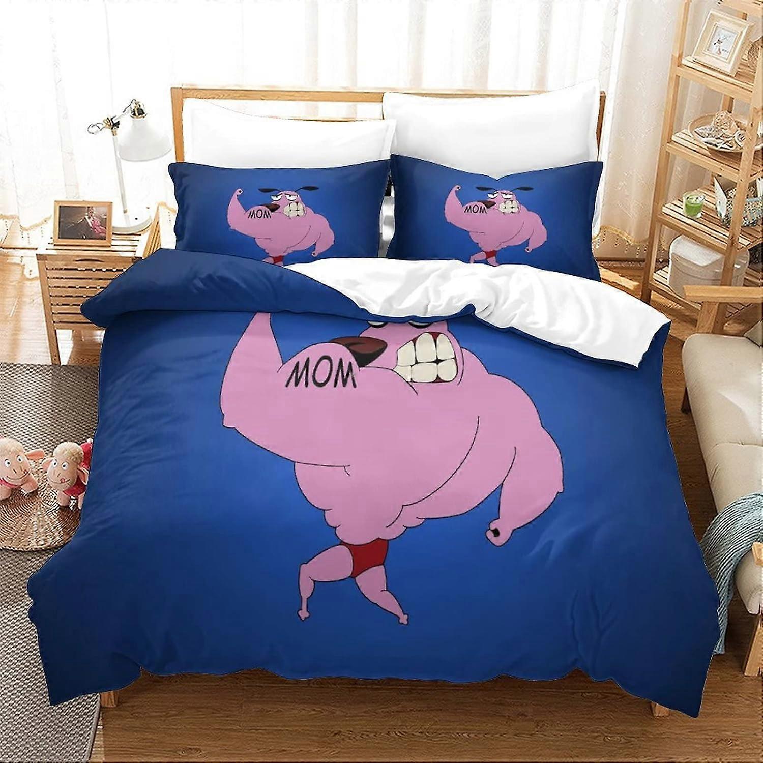 Mod Den Fega Hunden Påslakan Täcker CartoonD Dog Skull Sängkläder Uppsättningar Mikrofiber Sängkläder Set King 135 * 200 CM