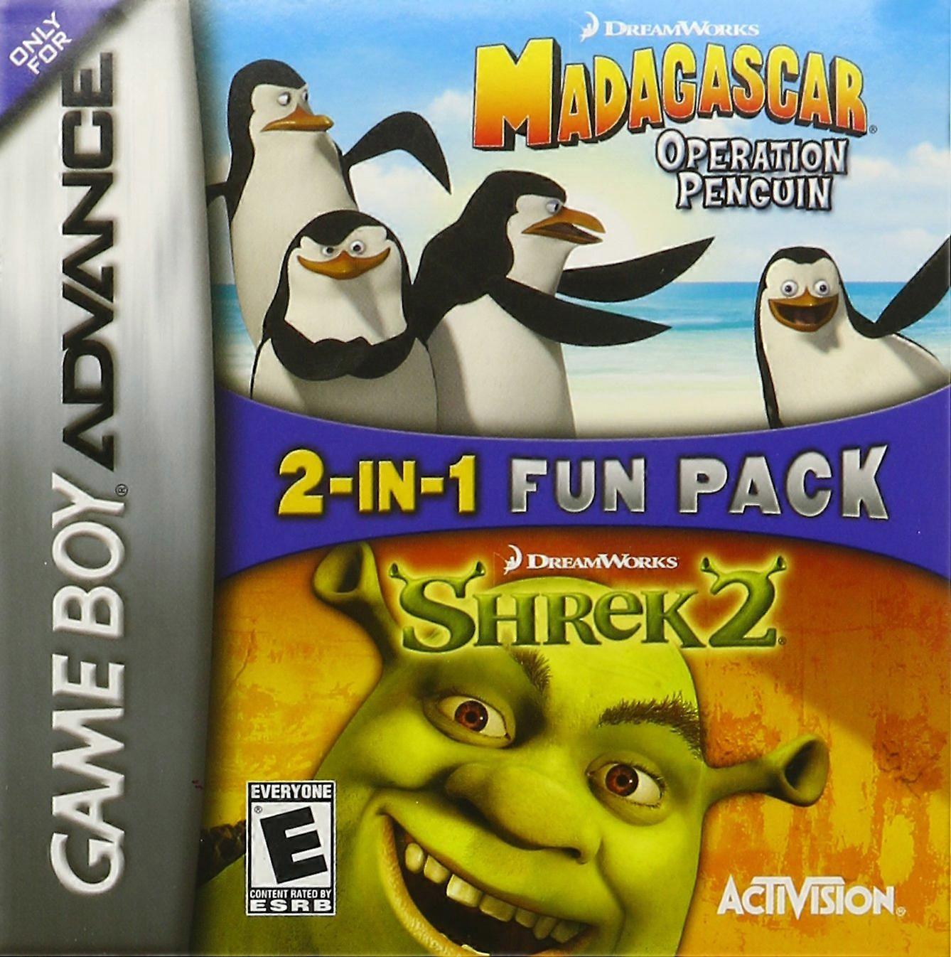 2 in 1 Shrek 2 Madagascar - Op Penguins Game - - PAL - New & Sealed
