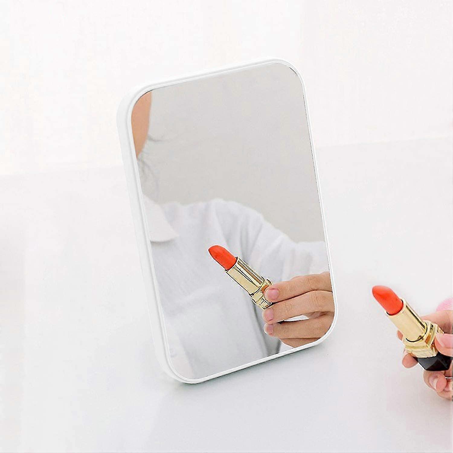 desktop makeup mirror,foldable makeup mirror simple portable princess mirror square mirror makeup mirror small mirror with stand for women