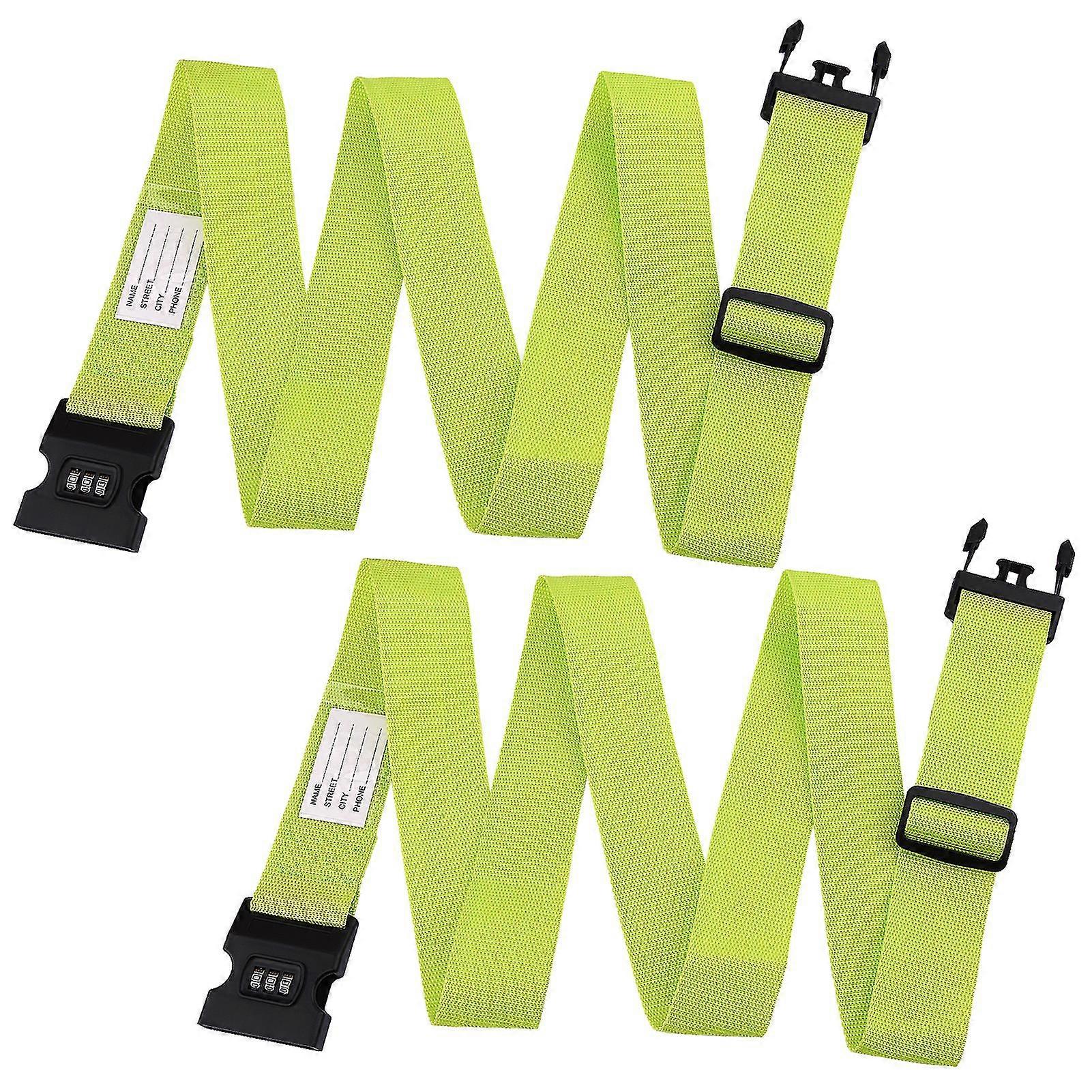 2pcs Eye Catching For Suitcases Travel Luggage Strap With Combination Lock