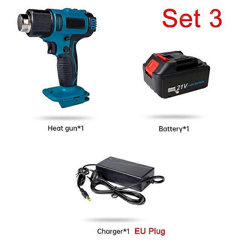 Cordless Handheld Hot Air Gun Rechargeable Lithium Electric Air Gun Temperatures Adjustable Power Tool