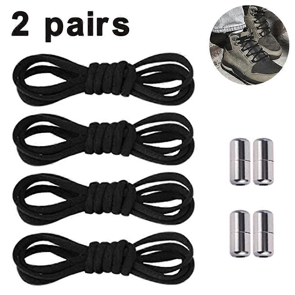 2 Pairs Elastic No Tie Shoe Laces For Adults,Kids,Elderly,System With Elastic Shoe Laces