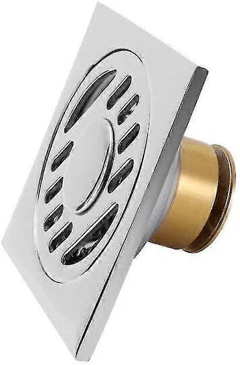 Shower Floor Drain Brass Deodorizer Shower Drain Chrome Square Mesh Shower Waste Drain With Brass Deodorant Core