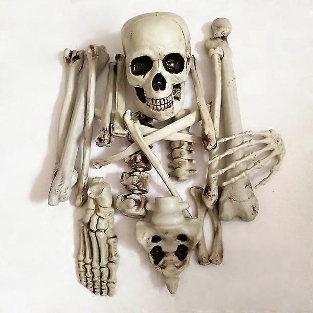 19pcs Bones Set Scary Artificial Resin Human Skeletons Broken Bone Skull for Haunted Home Halloween Party Props Decoration