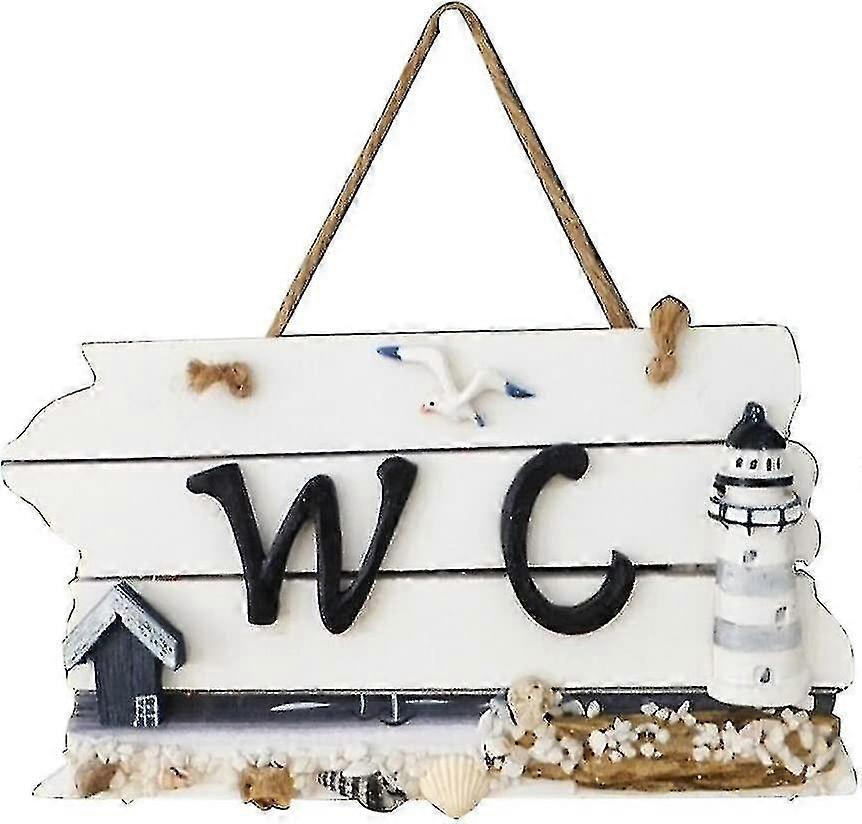 2023 - WC-ajtó jel WC-tábla Fa fali tábla fali dekoráció (fehér fekete)