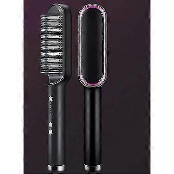 Hair Straightener Comb Matte Black Hair Straightening Brush & Ironwanan
