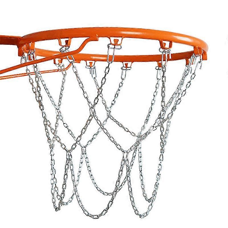 Steel Chain Basketball Net Heavy Duty Anti Whip Net For Standard Hoop Rim