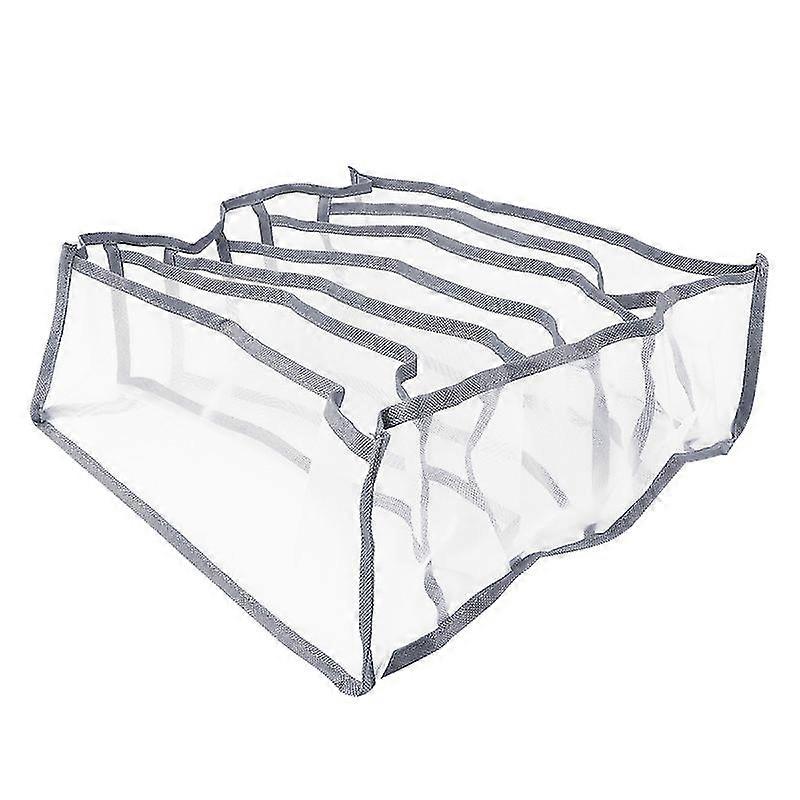 1pc compartments clothes storage box underwear storage box (blue and grey)