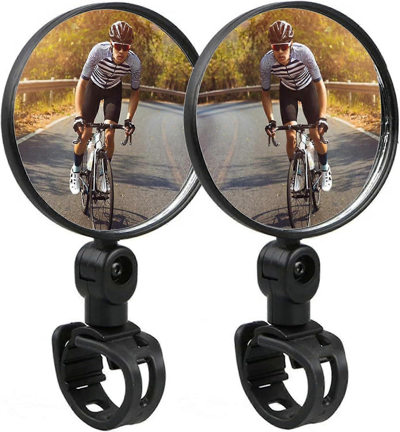 Bicycle mirror, bicycle rearview mirror, durable and easy to install, adjustable swivel handlebar mount plastic convex mirror for mountain road bikes