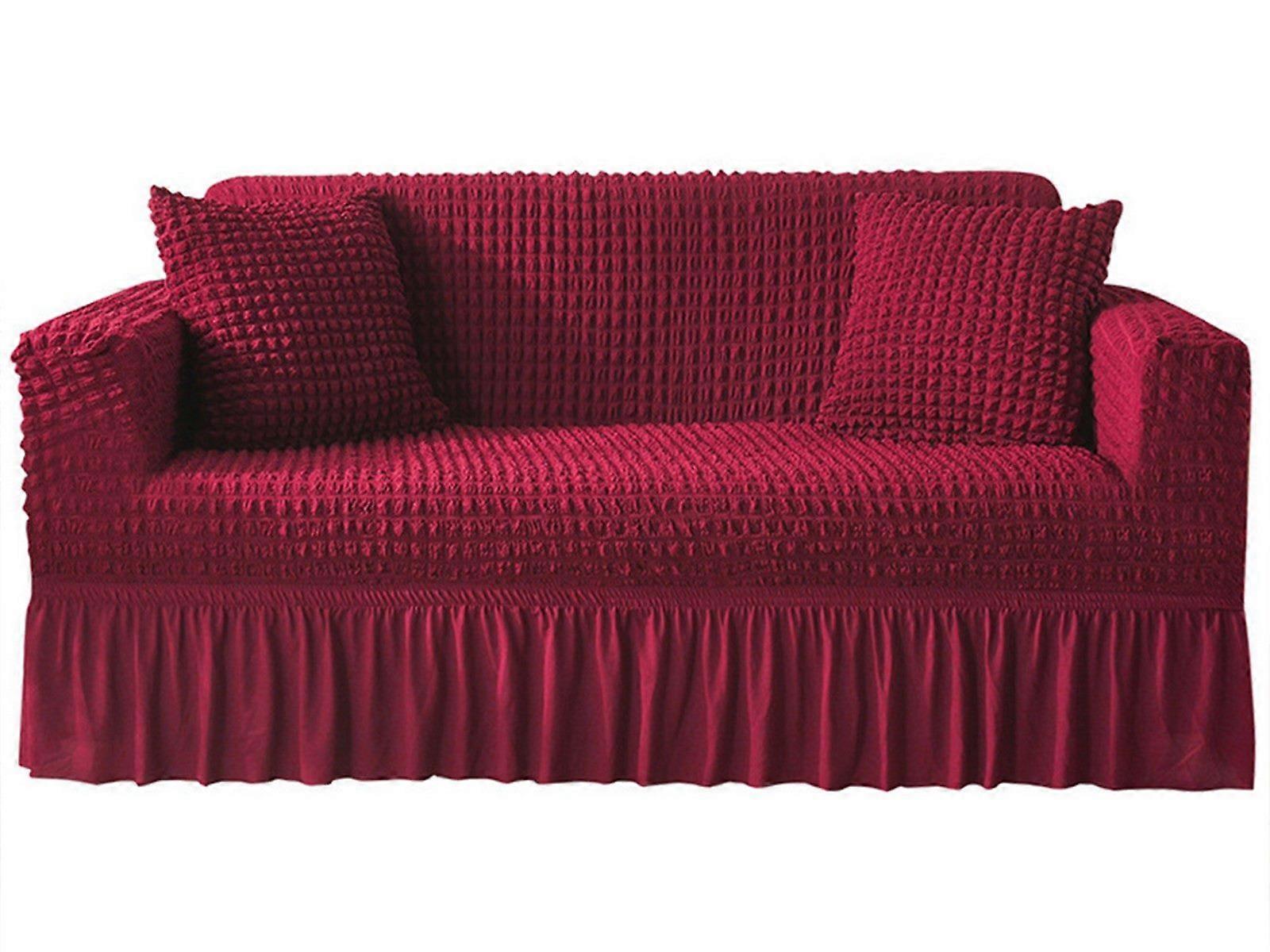 Sofa Cover Stretch Sofa Cover for 3 Seats Wine Red