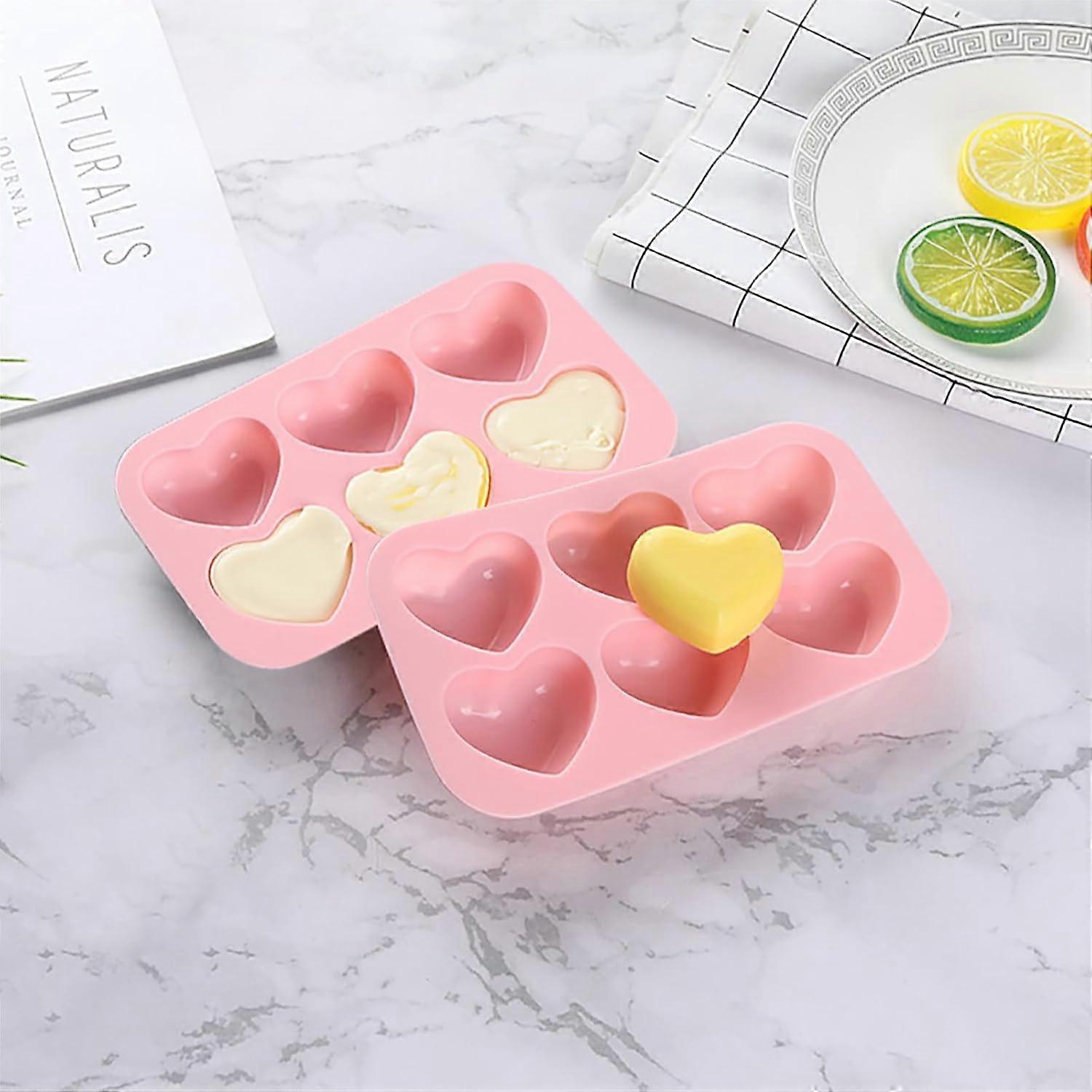 3pcs Heart Silicone Molds Valentine's Day Heart Chocolate Molds for Candy Ice Cube Resin Soap Jelly