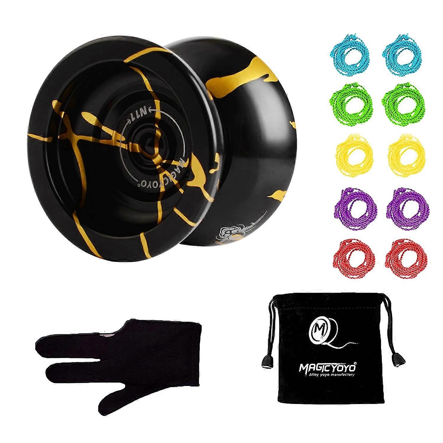 N11 Alloy Aluminum Professional Yoyo Unresponsive YoYo Ball with Bag, Glove and 10 Strings