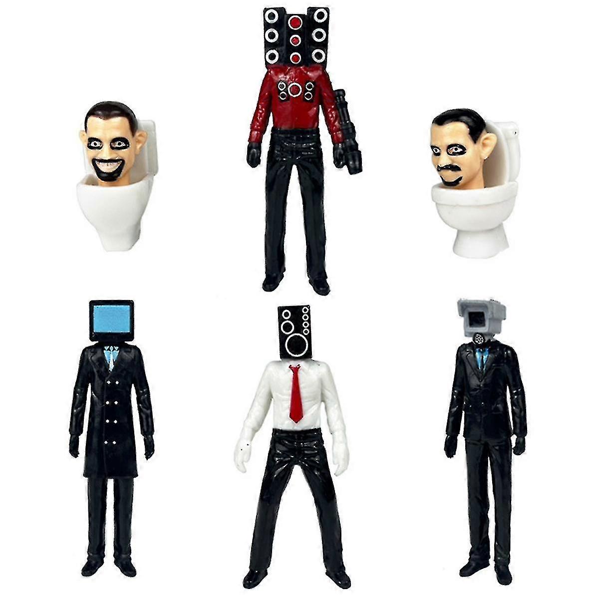 6pcsセットスキビディトイレアクションフィギュアセットゲームドールフィギュアおもちゃ子供の誕生日プレゼントクリスマスプレゼント