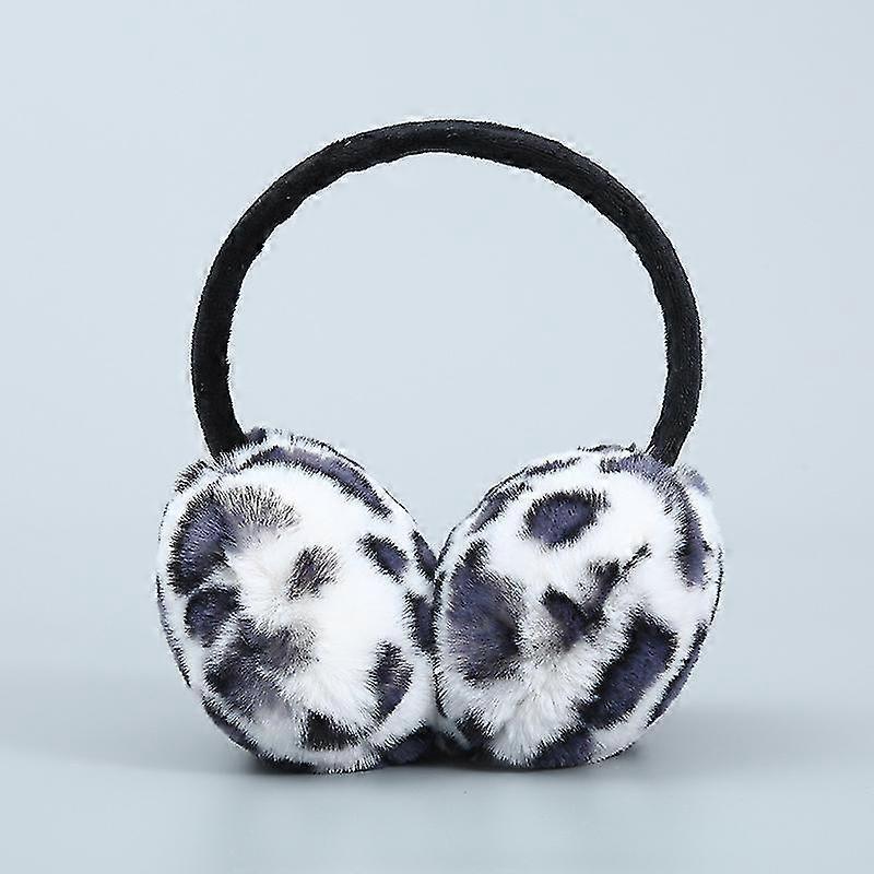 Women's Faux Fur Earmuffs Leopard Print Cold And Warm Earmuffs (white)