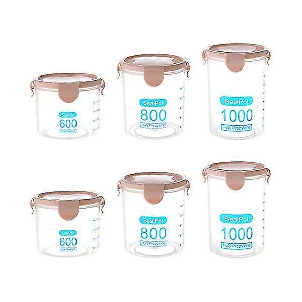 6pcs Transparent Storage Pot Sealed Storage Container Empty Storage Jar For Tea