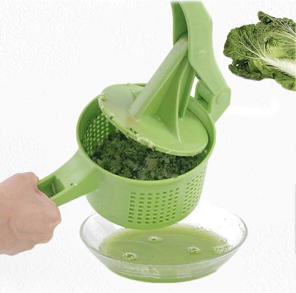 Vegetable Creative Pressing Vegetable Stuffing Squeezer Fruit Squeezing Tool Hand-Pressure Dehydration Tool for Kitchen Dining (Green)