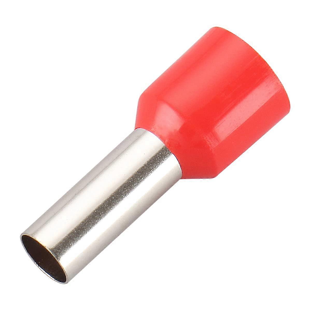 AWG 8/10.0mm Wire Copper Crimp Connector Insulated Ferrule Pin Cord End Terminal Red E10-12 Pack of 100