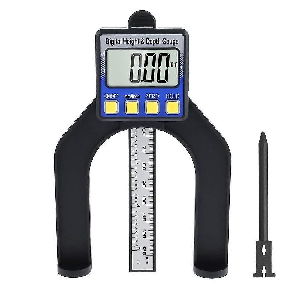 Digital Depth Gauge 80mm Carpentry Height and Depth Gauge with Depth Rod Magnetic Feet Hold Function Smart Measuring Tools for Hand Router Table