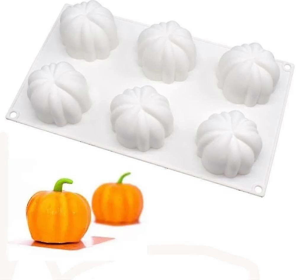 2026 NEW 6 Cavity Pumpkin Shape Silicone Cake Mold