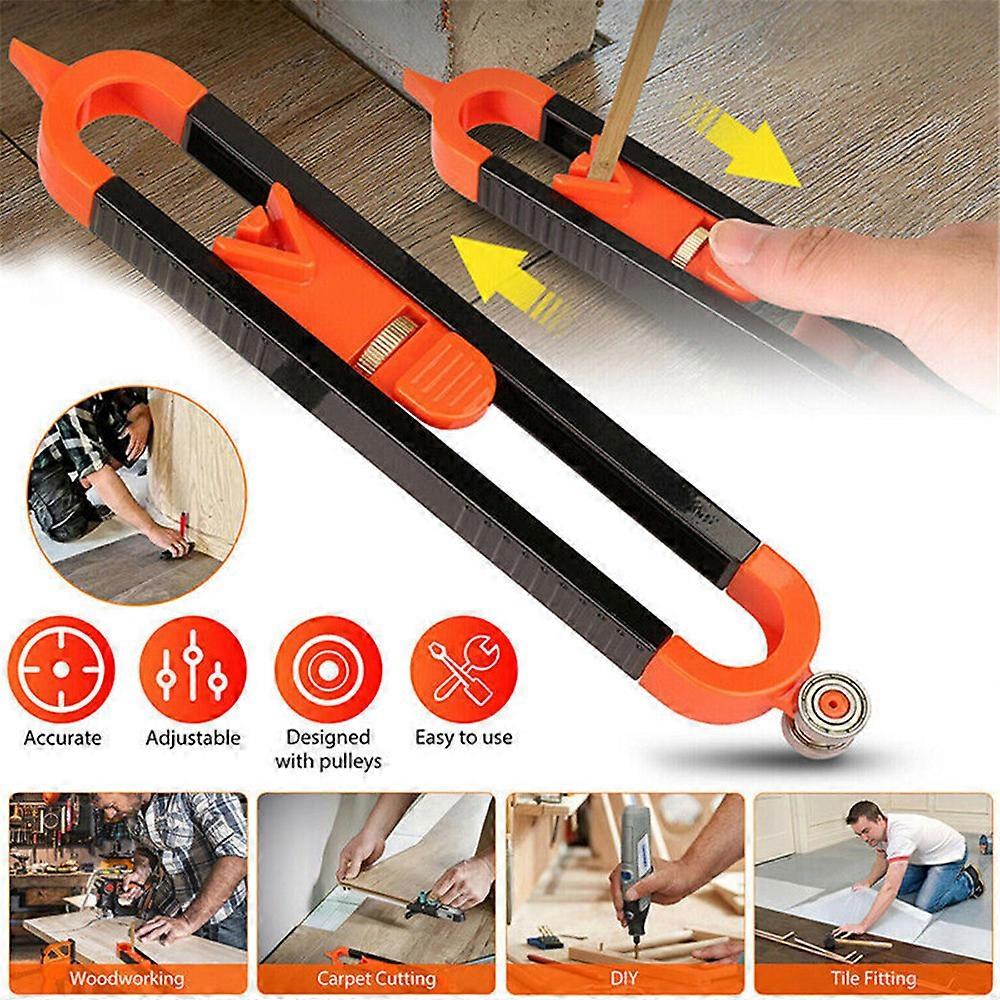 Profile Scribing Ruler Contour Gauge with Lock Precise Woodworking Edge Corner Measure Tool