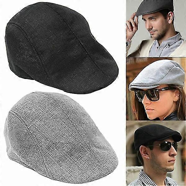 Unisex Beret Caps Men's Linen Gatsby Cap Flat Ivy Golf Driving Cabbie Newsboy Hat