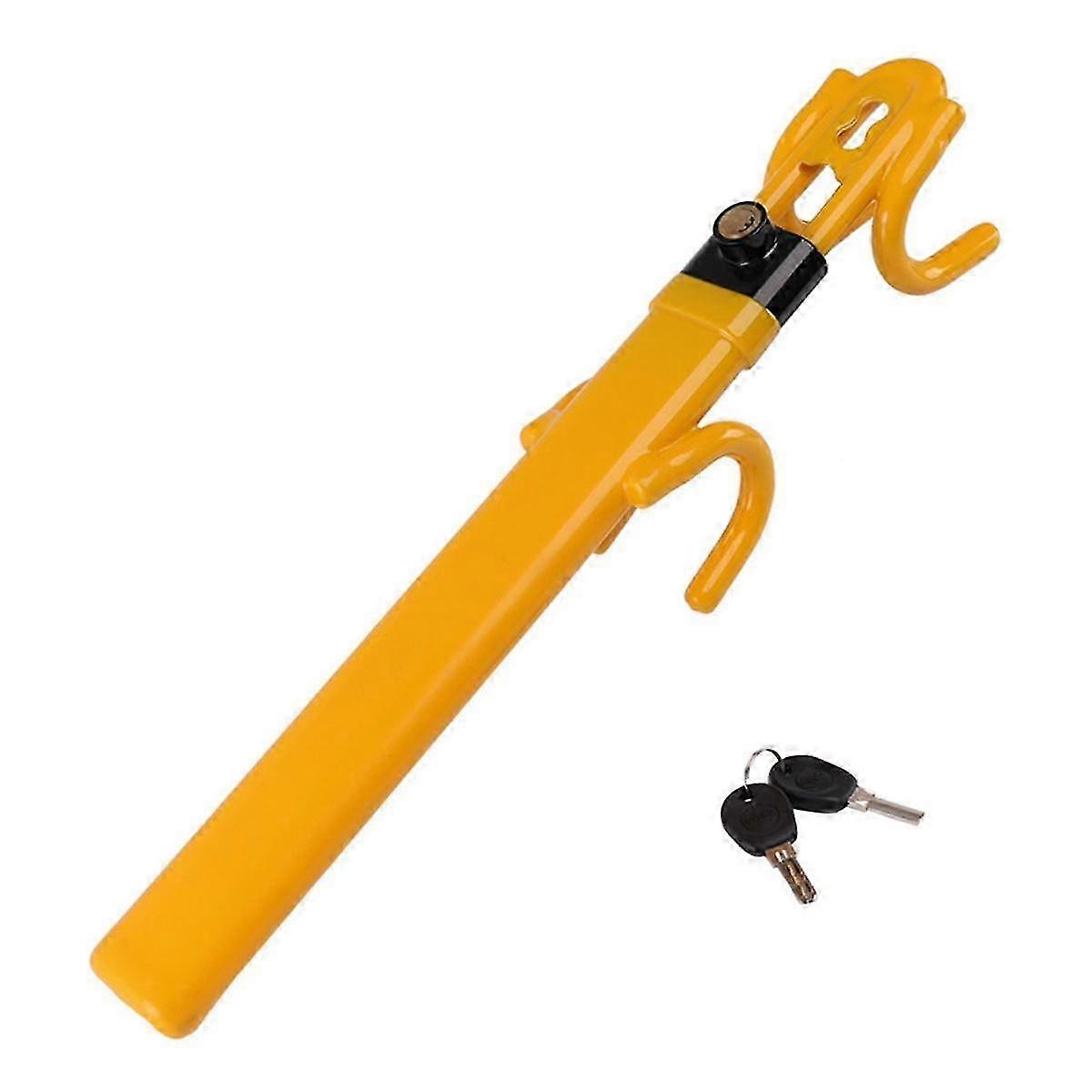 Steering Wheel Lock Anti-Theft Device Wheel Lock Retractable Double Hooks Car Lock with 2 Keys for