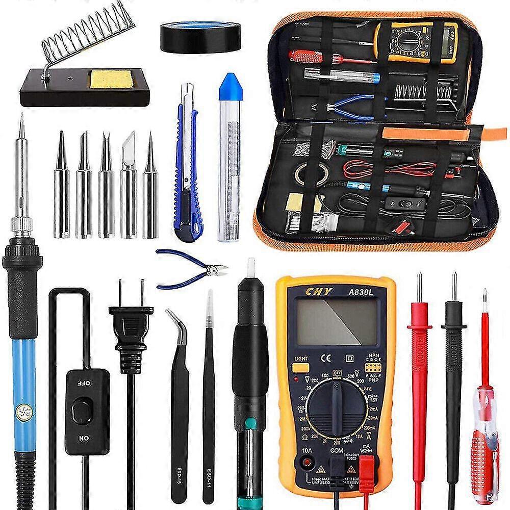 18in1 Soldering Iron Multimeter Welding Tool Adjustable Temperature Pump Solder
