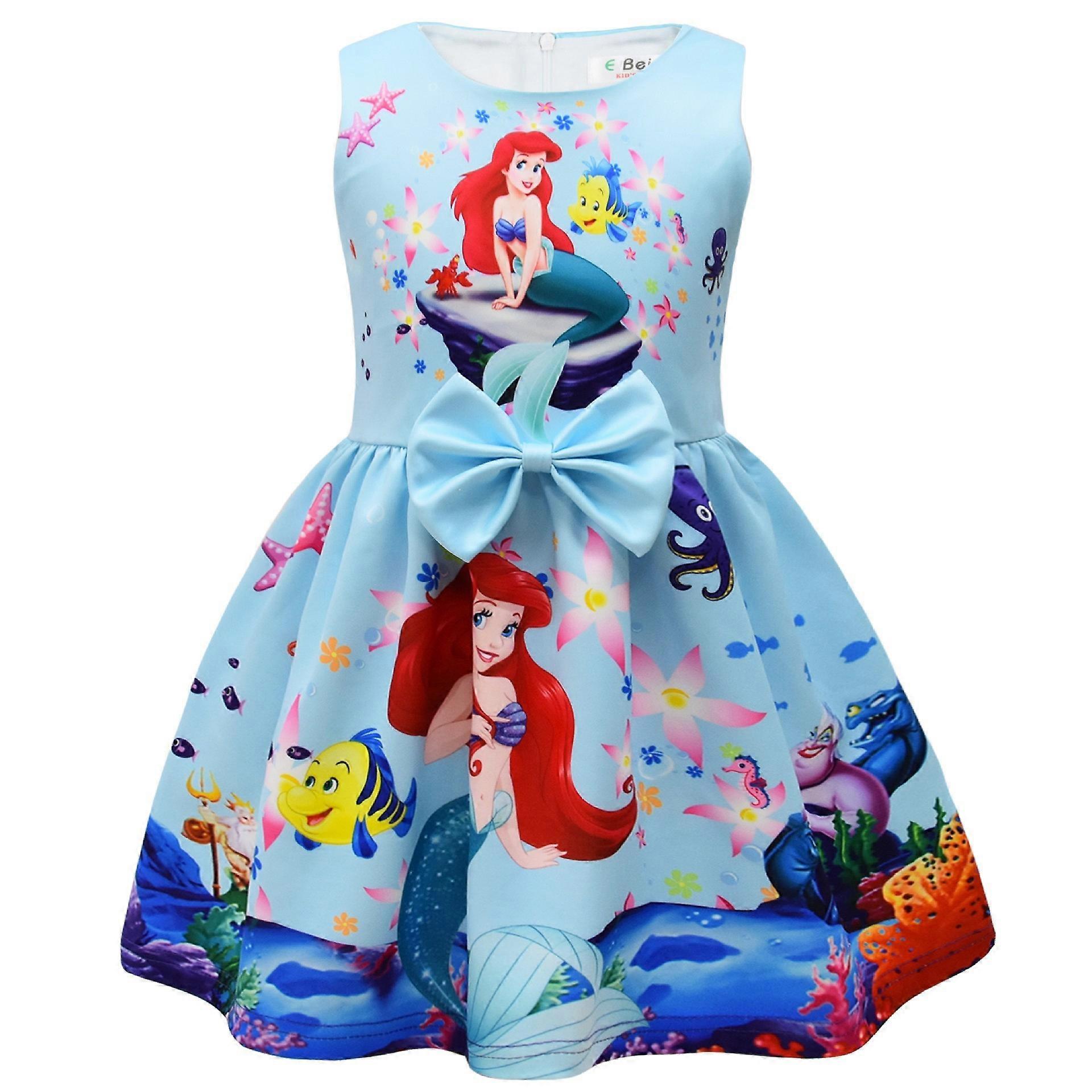 2023 nouveau numéro cm imprimé Mickey Mouse filles robe filles noeud robe