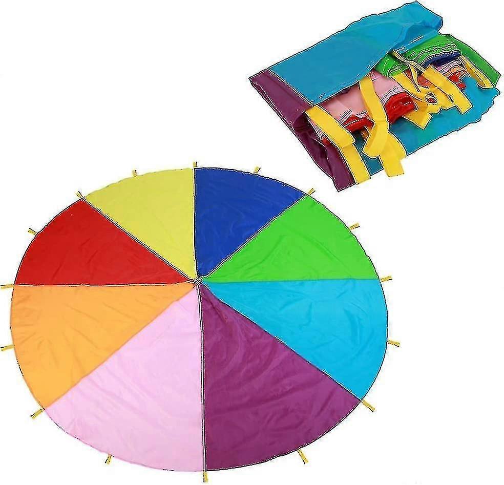 Kids Play Parachute, Outdoor Play Tents Multi-color Rainbow Flying Parachute ( Size : 2m )8 random colors