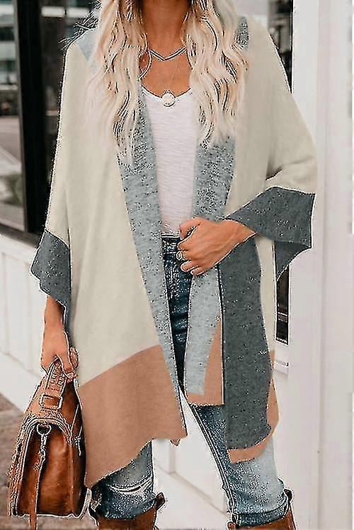 Multi Colorblock Knit Poncho