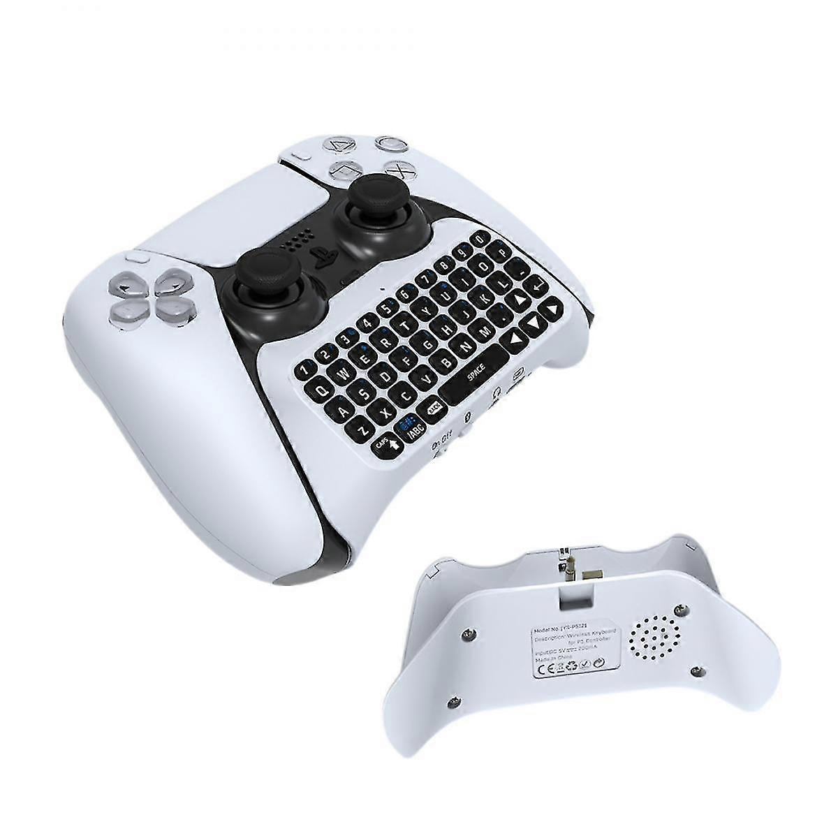 Ps5 Wireless Controller Keyboard - Bluetooth 3.0 Mini Portable Gamepad Chatpad with Built-in Speaker & 3.5mm Audio Jack for Playstation 5 Voice Chat