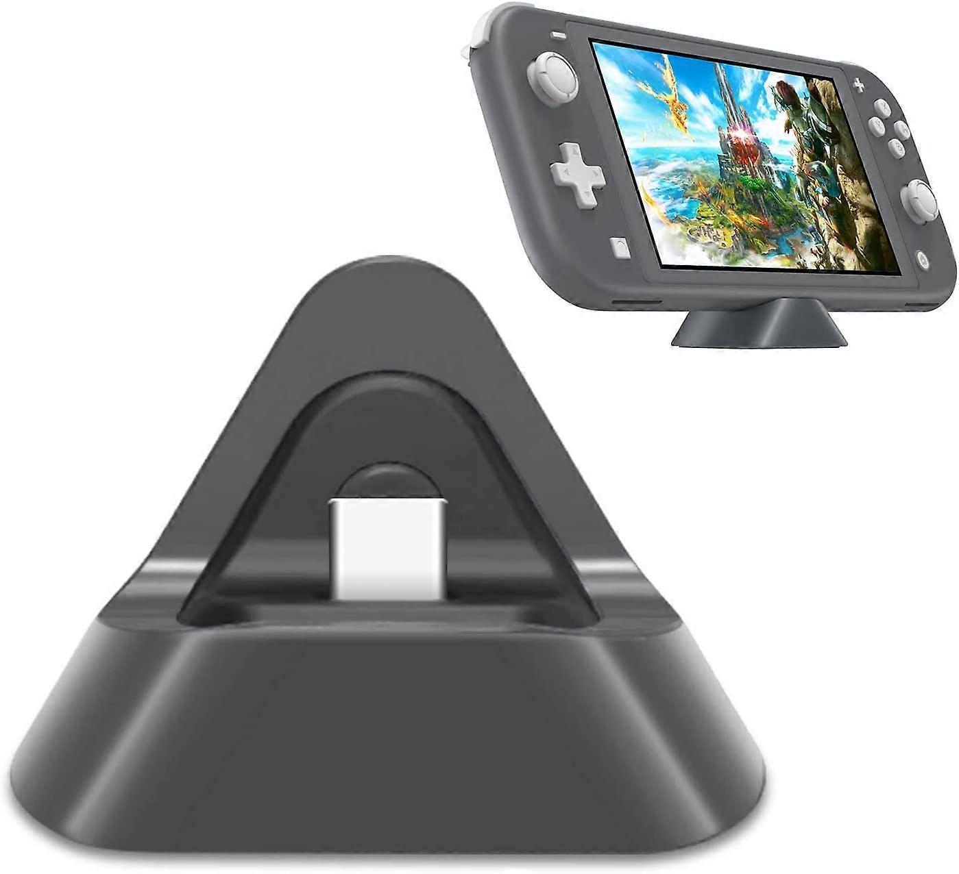 Charging Stand Compatible with Nintendo Switch Lite and Switch, Triangle Portable Charging - Gray