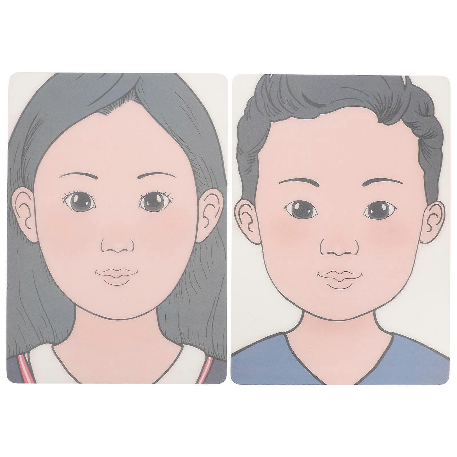 2Pcs Plastic Practice Face Training Makeup Template Model Face Painting Board Eyelid Practice Face