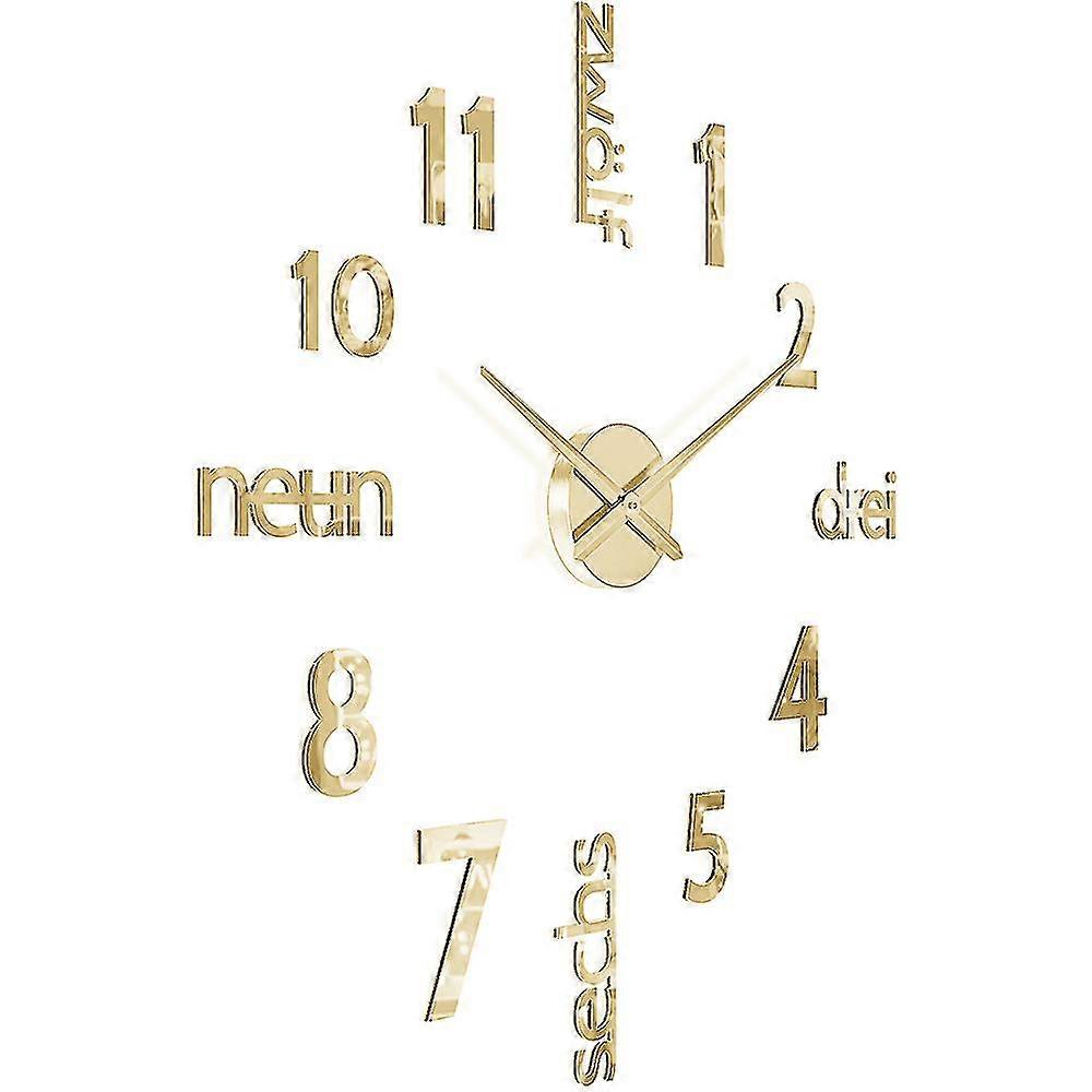 Elegant Large DIY Frameless 3d Mirror Surface Effect Wall Clock