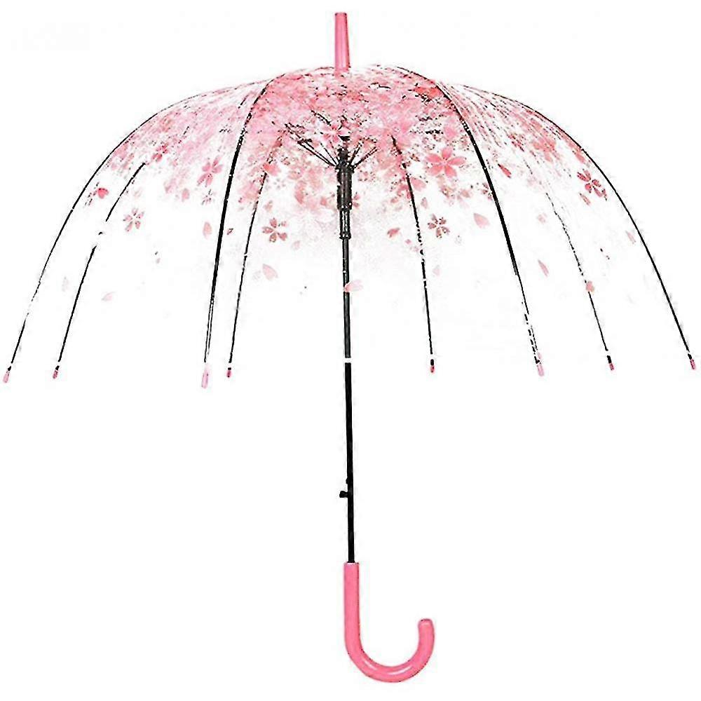 Clear Canopy Bubble Umbrella Transparent Cherry Blossoms,windproof