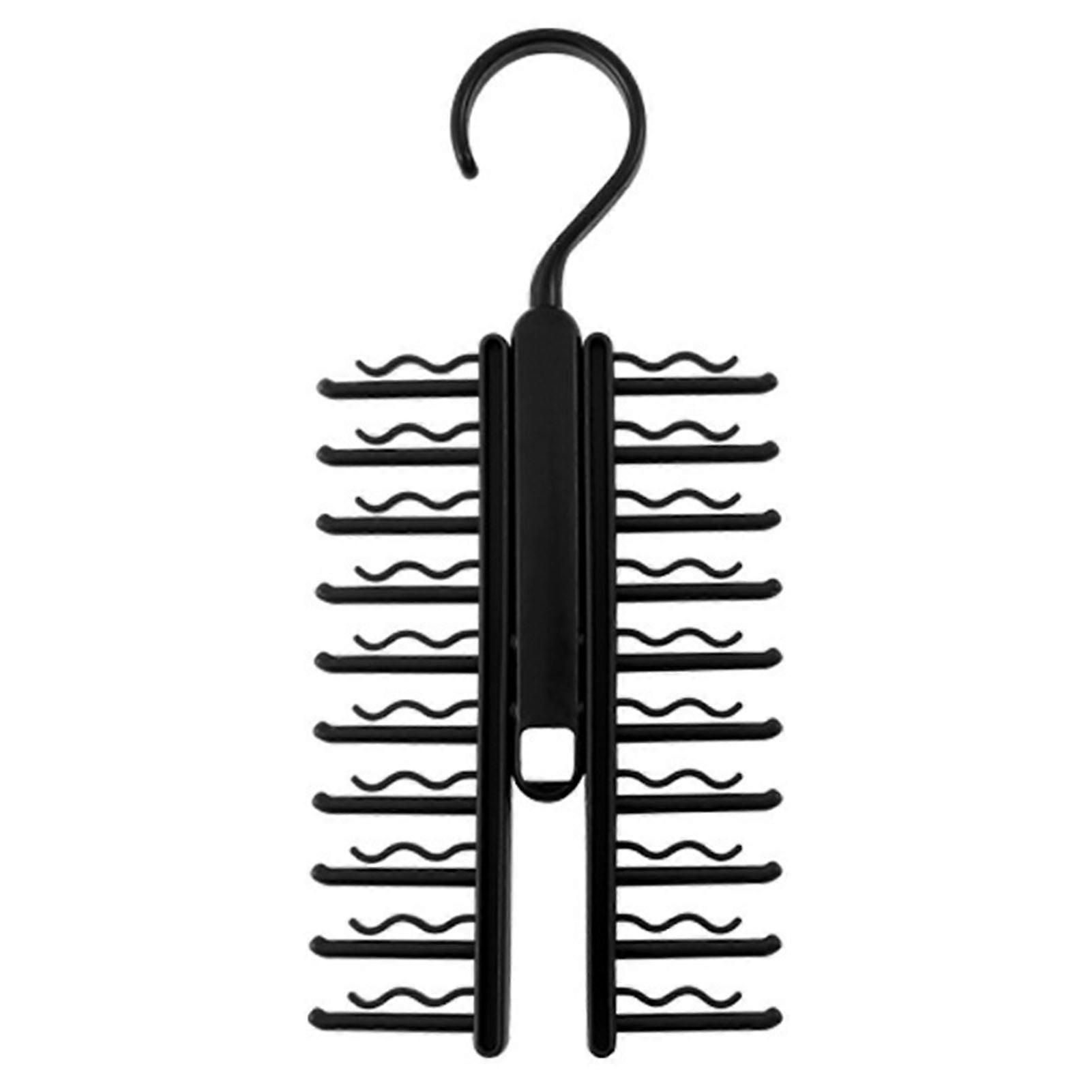 20 Holes Tie Belt Storage Rack Space-saving Rotating Scarf Stand for Bedroom
