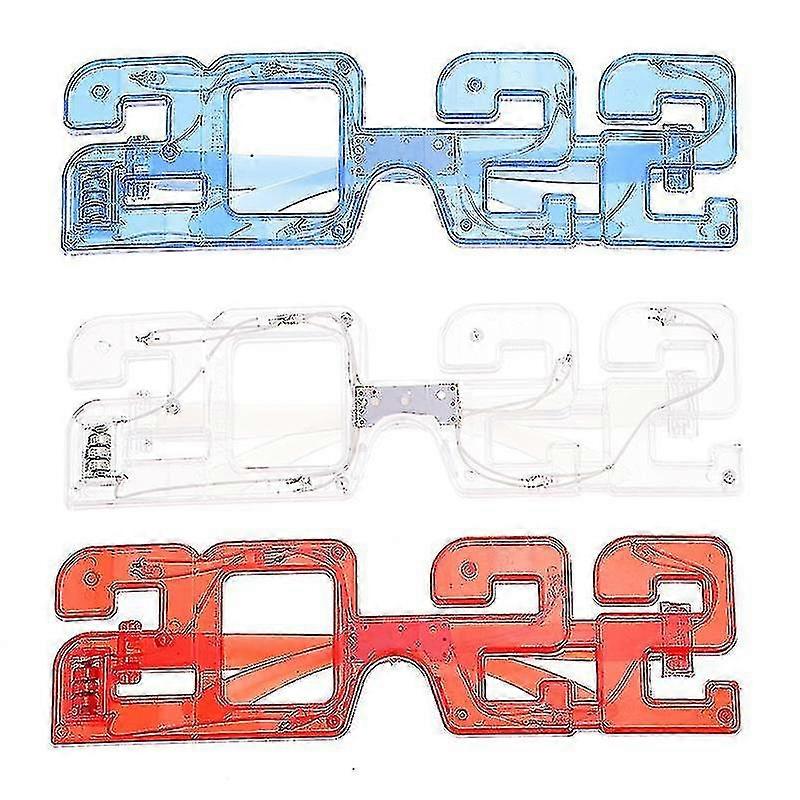 18x13.5x5.3cm Assorted Color Party Supply Kits 4pcs Party Light Up Glasses Durable 2022 New Year Gla