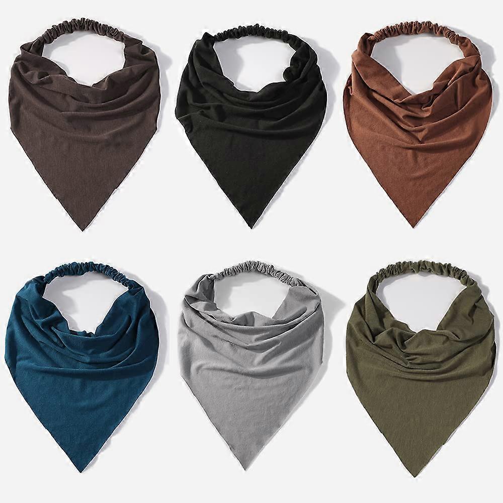 Scarf Headband for Women,Elastic Large Boho Triangle Bandana Head Scarves with Clips Non Slip Solid Color Hair Kerchief