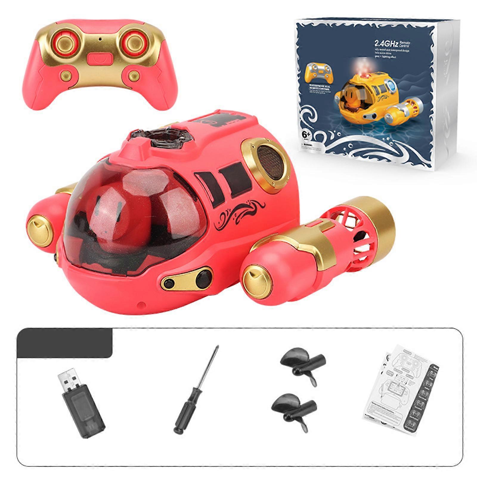 Remote Control Spray Gasboat Toys for Pools and Lakes, RC Boat Water Toy with Light Double Propellers Remote Control Boats Rechargeable Swimming Pool