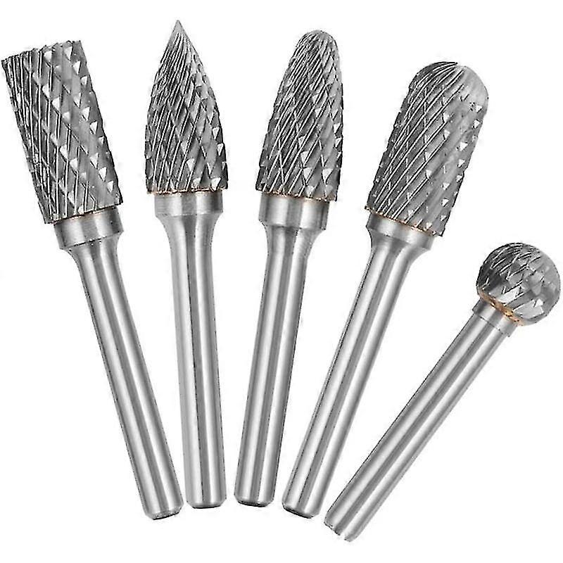 5 قطع 6 مم ذيل 10 مم رئيس كربيد التنجستن مزدوج قطع الروتاري لدغ مجموعة لنقش النجارة